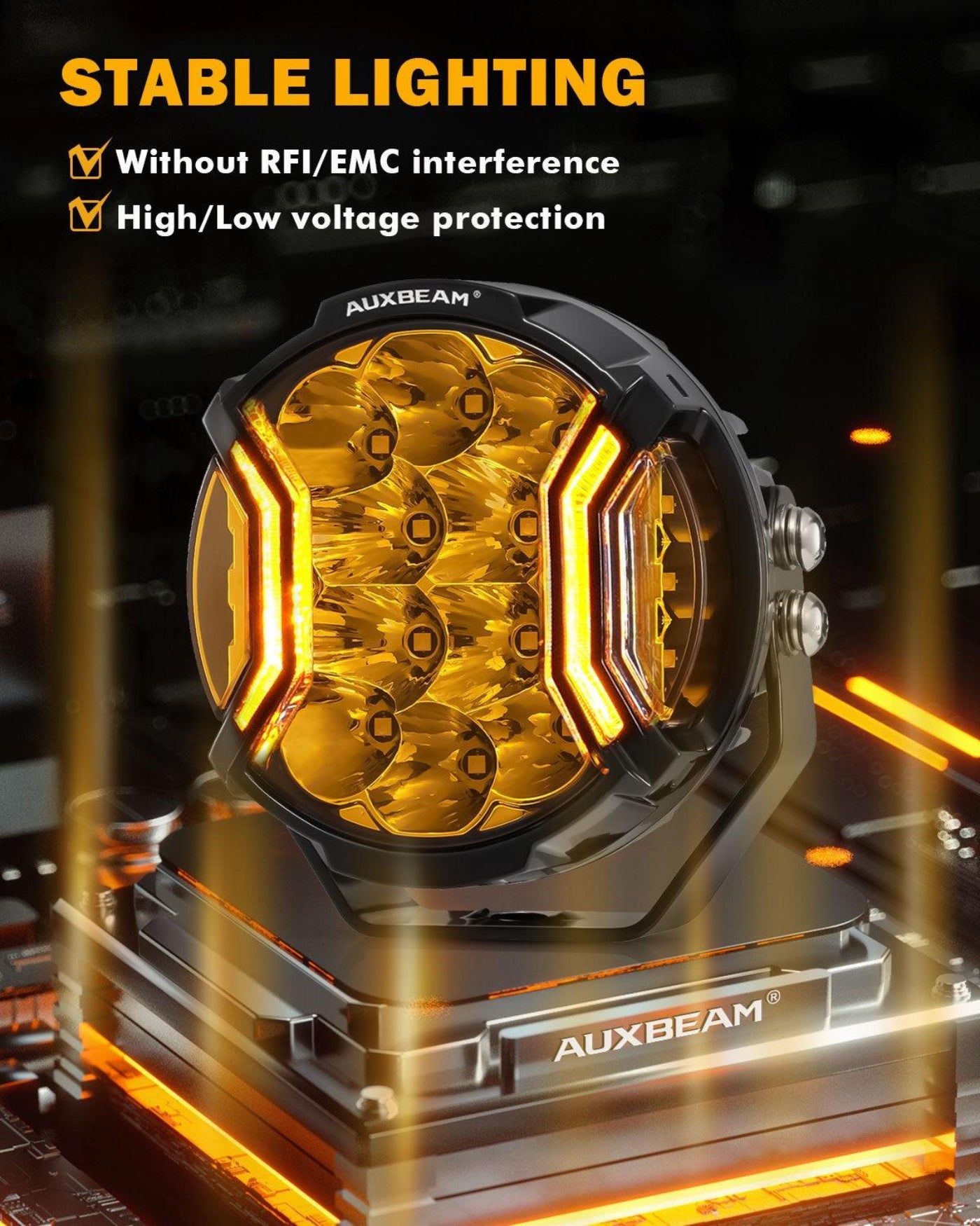 Auxbeam V-ULTRA Series 6/8 Pcs 5 Inch 172W LED Side Shooter Amber DRL with Power Harness - GP00011308