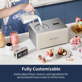 2.1 Qt Ice Cream Maker with Compressor, No Pre-freezing, LED Screen and Timer