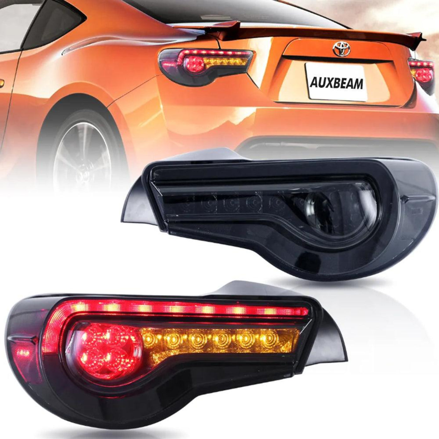 Auxbeam LED Tail Lights Assembly With Sequential Turn Signal For 2012-2021 FR-S/BRZ/GT86 1th Gen (ZN6/ZC6) - ZC000173