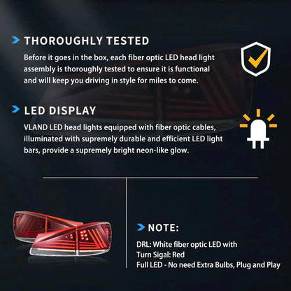 Auxbeam LED Tail Lights Assembly Upgraded Version For 2006-2013 Lexus IS 2th Gen (XE20) - ZC000166