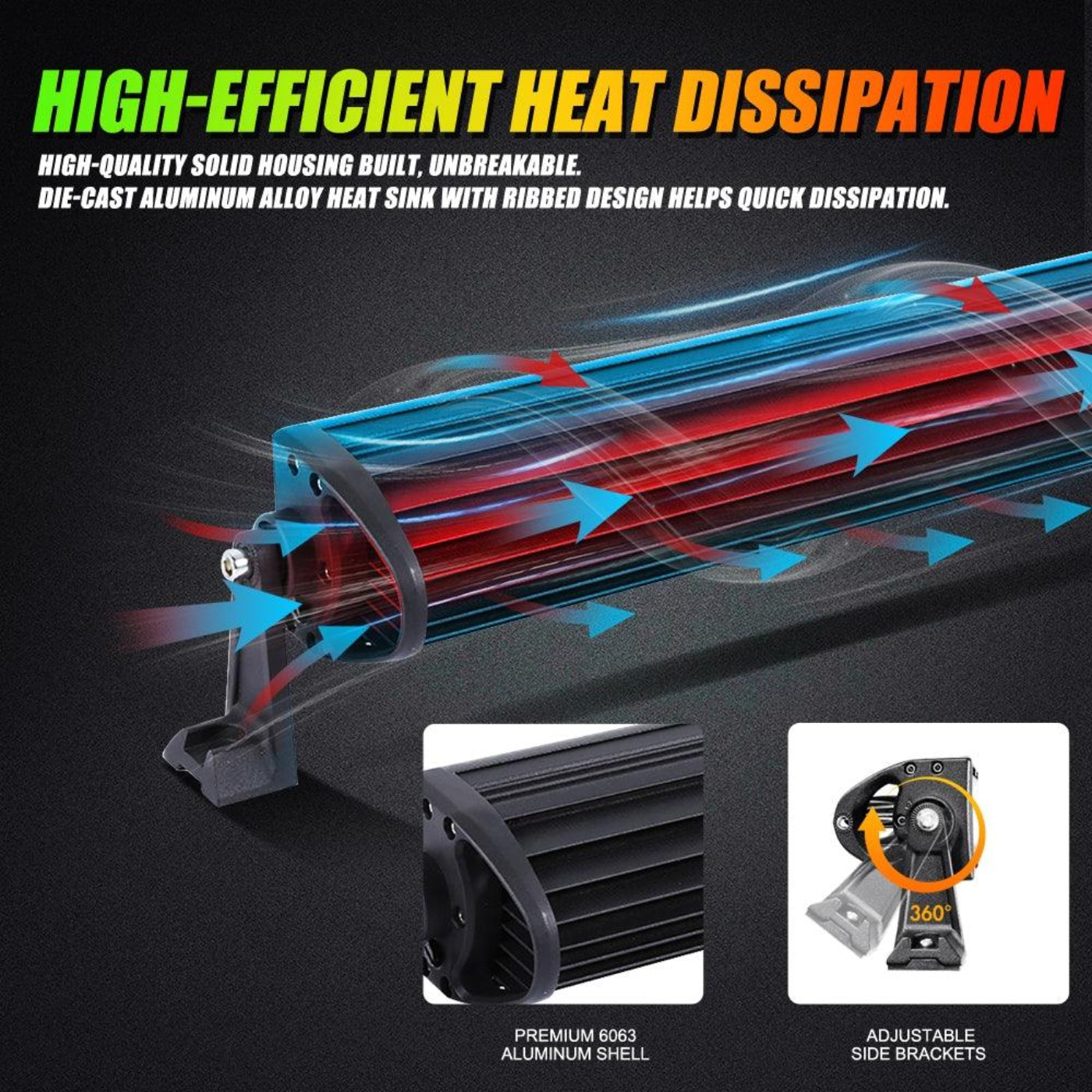 Auxbeam New 52 Inch V-PRO Series Curved RGBW Color Changing Off Road Led Light Bar & RGB LED Rock Light Set Combo - GP00009693
