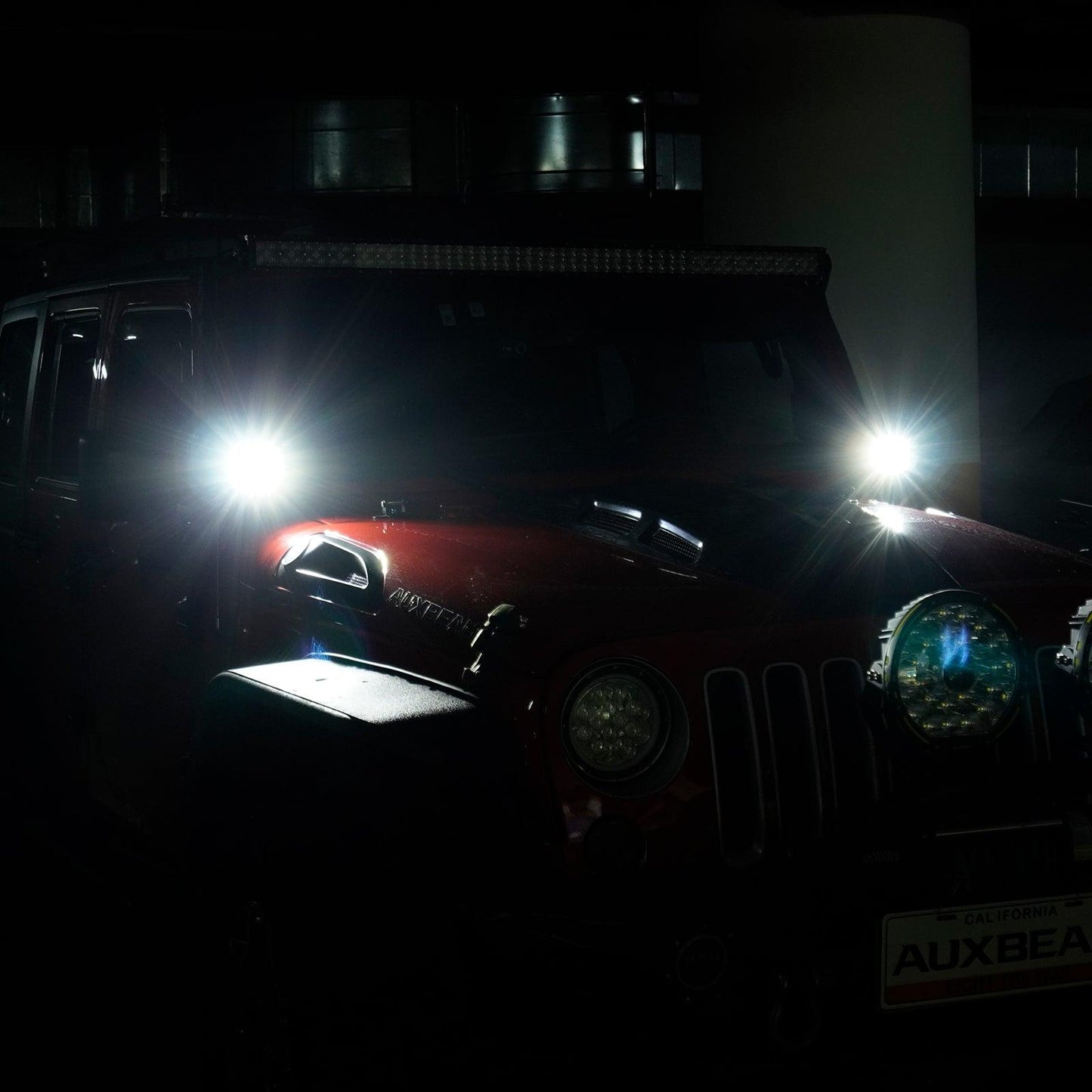 Auxbeam 52" 5D-PRO LED Light Bar & 3"LED PODS & 2 IN 1 Design Windshield Mounting Brackets For Jeep Wrangler JK 2007~2017 - GP00007524