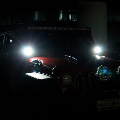 Auxbeam 52" 5D-PRO LED Light Bar & 3"LED PODS & 2 IN 1 Design Windshield Mounting Brackets For Jeep Wrangler JK 2007~2017 - GP00007524