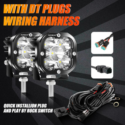 Auxbeam AR-800 RGB Switch Panel + 3 Inch LED Pods with White&Yellow Cover - GP00012139