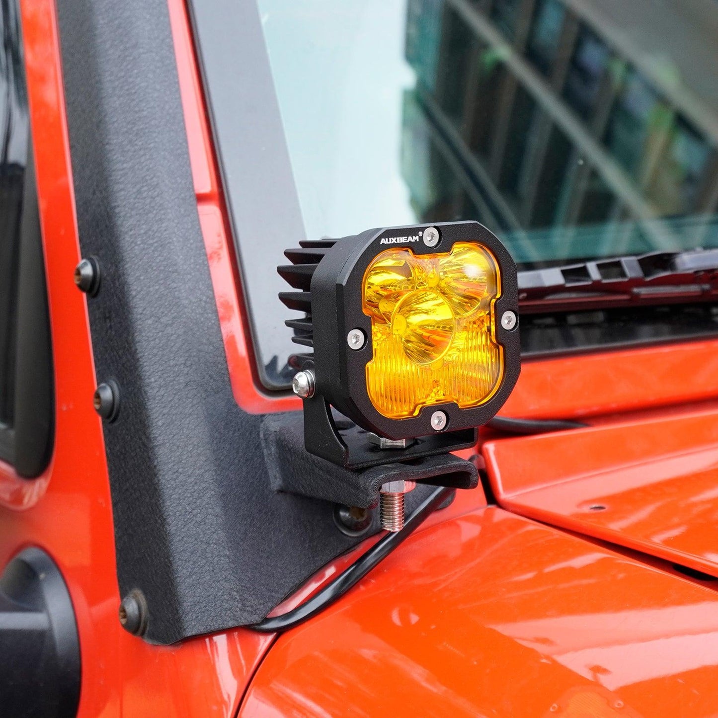 Auxbeam 52" 5D-PRO LED Light Bar & 3"LED PODS & 2 IN 1 Design Windshield Mounting Brackets For Jeep Wrangler JK 2007~2017 - GP00007524
