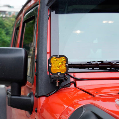 Auxbeam 52" 5D-PRO LED Light Bar & 3"LED PODS & 2 IN 1 Design Windshield Mounting Brackets For Jeep Wrangler JK 2007~2017 - GP00007524