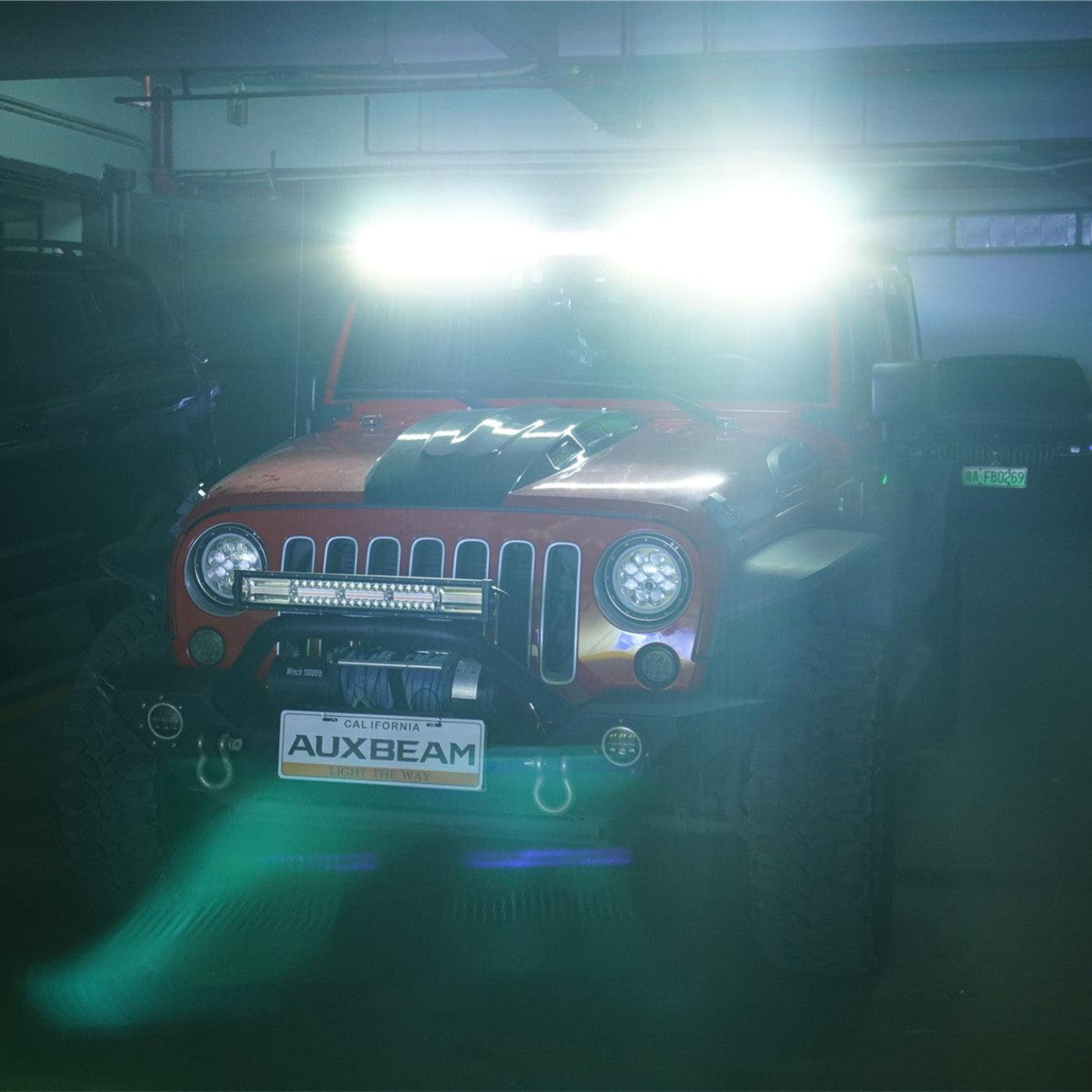 Auxbeam 52" 5D-PRO LED Light Bar & 3"LED PODS & 2 IN 1 Design Windshield Mounting Brackets For Jeep Wrangler JK 2007~2017 - GP00007524