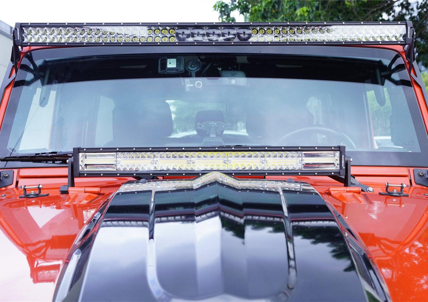 Auxbeam 52" 5D-PRO LED Light Bar & 3"LED PODS & 2 IN 1 Design Windshield Mounting Brackets For Jeep Wrangler JK 2007~2017 - GP00007524