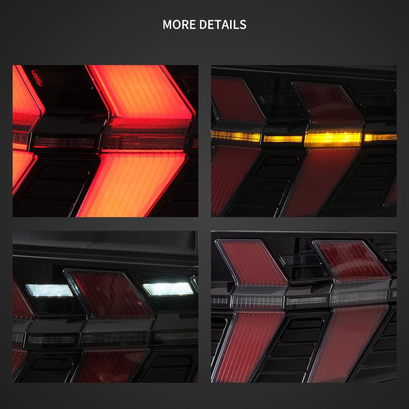 Auxbeam LED Tail Lights Assembly With 5 Modes Turn Signal 2 Modes Brake Lighting Smoked For 2010-2012 Ford Mustang 5th Gen (S-197 II) Pre-Facelift - ZC000162