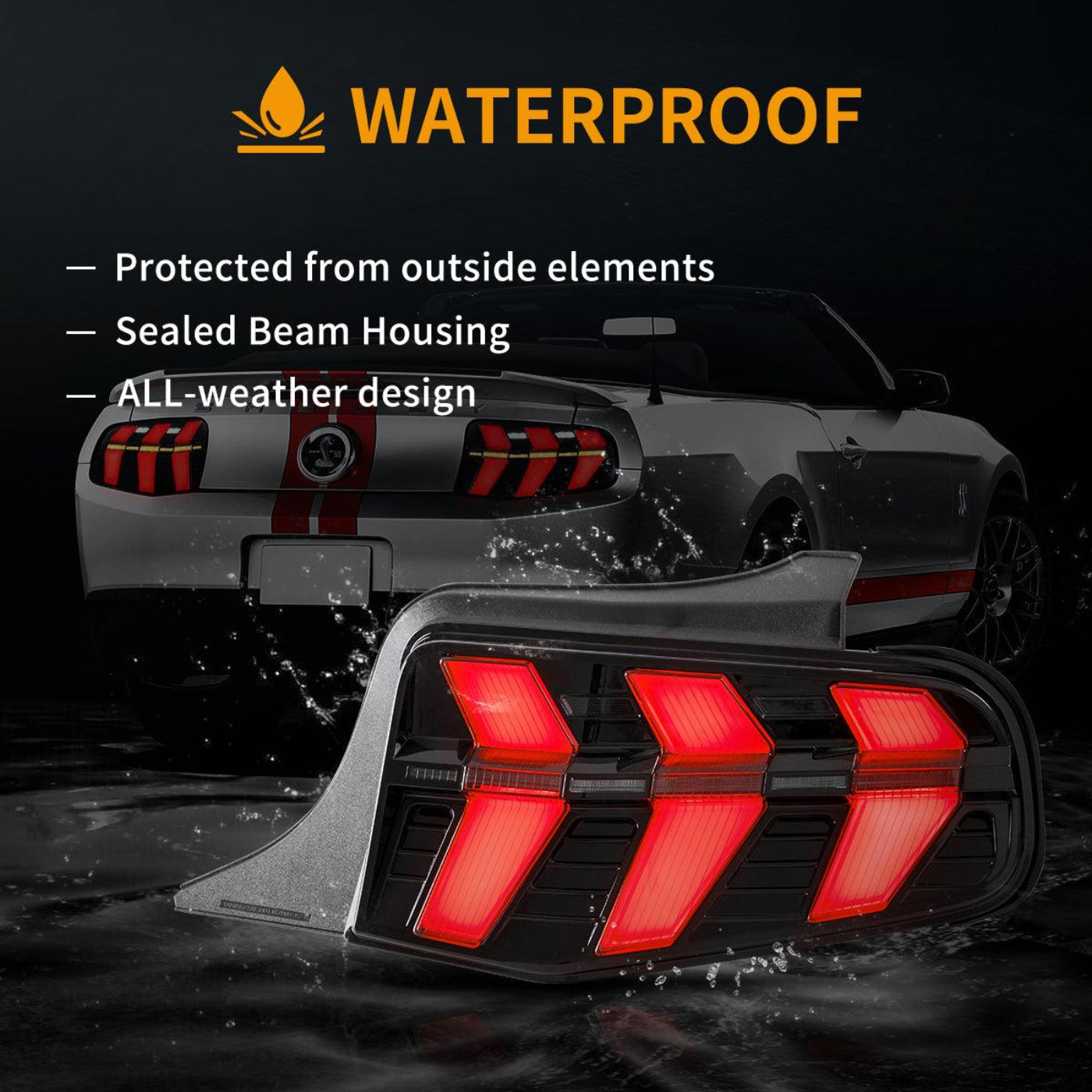 Auxbeam LED Tail Lights Assembly With 5 Modes Turn Signal 2 Modes Brake Lighting Smoked For 2010-2012 Ford Mustang 5th Gen (S-197 II) Pre-Facelift - ZC000162