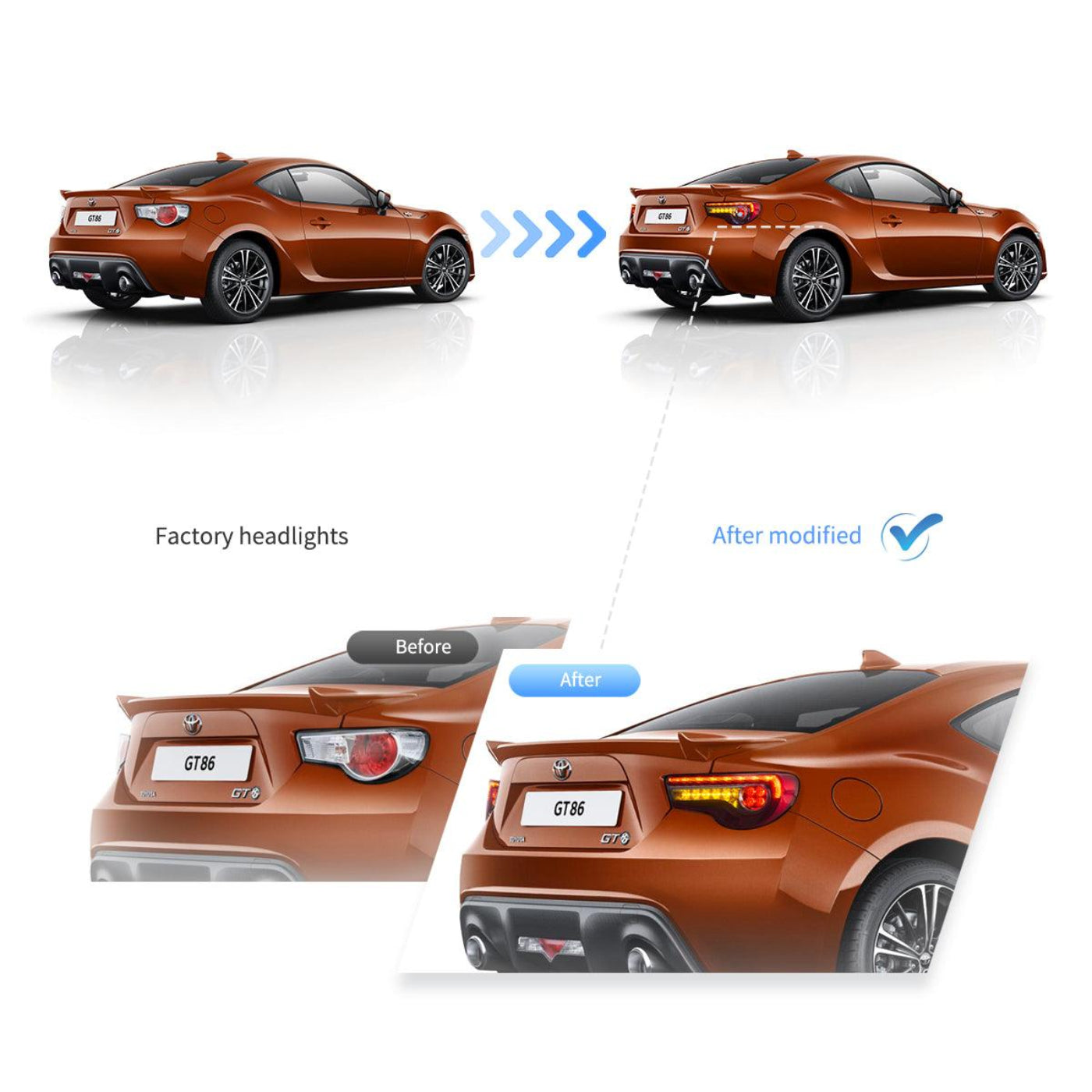 Auxbeam LED Tail Lights Assembly With Sequential Turn Signal For 2012-2021 FR-S/BRZ/GT86 1th Gen (ZN6/ZC6) - ZC000173