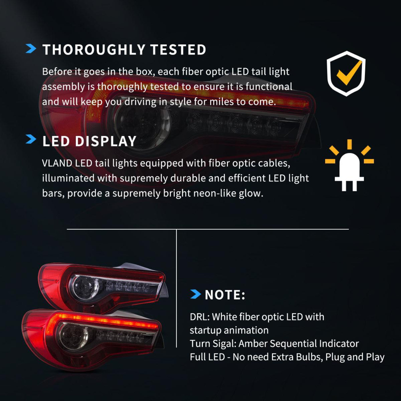 Auxbeam LED Tail Lights Assembly With Sequential Turn Signal For 2012-2021 FR-S/BRZ/GT86 1th Gen (ZN6/ZC6) - ZC000173