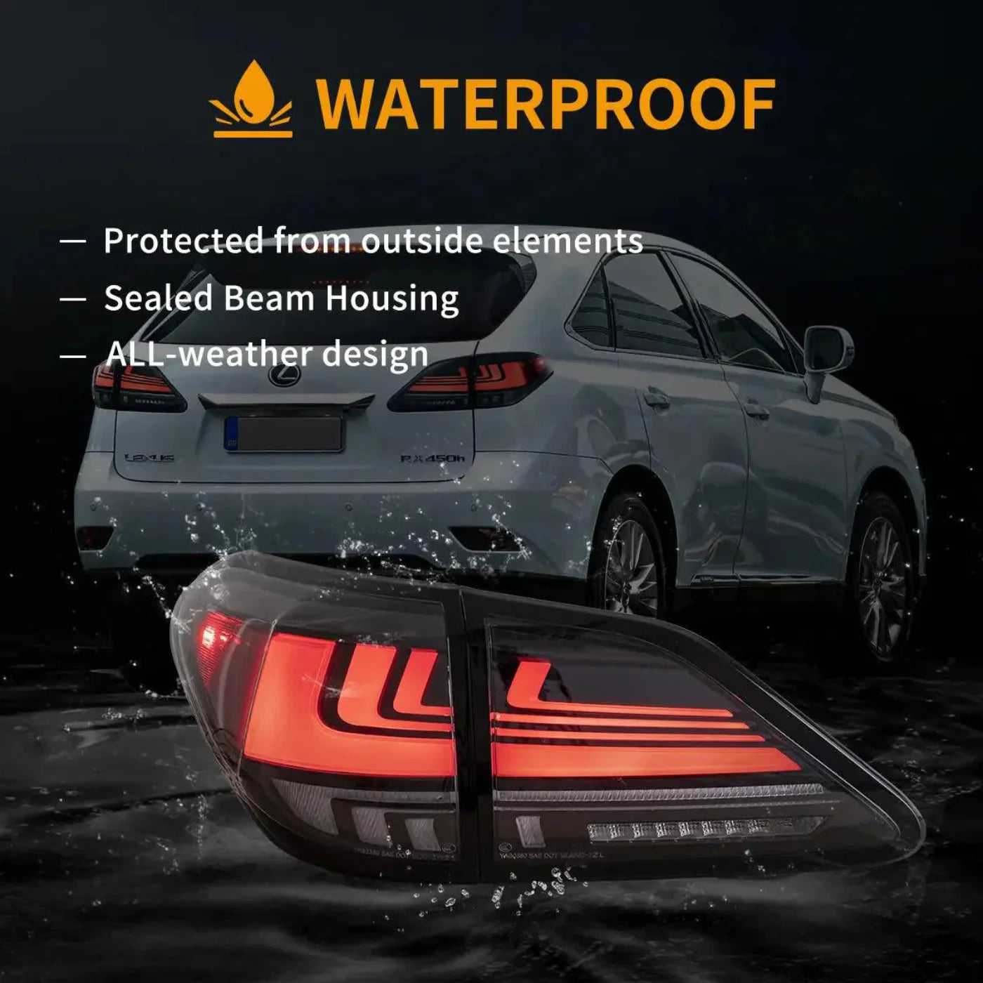 AuxbeamLED Tail Lights Assembly With Dynamic Welcome Lighting For 2008-2014 Lexus RX Series 3th Gen (AL10)(JAPAN BUILT) - ZC000167
