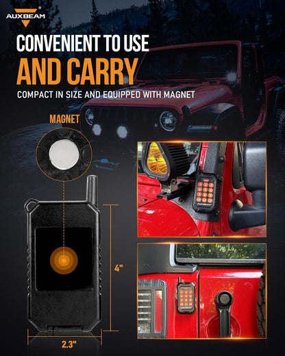 Auxbeam AC-1200 RGB Switch Panel with APP&Remote Control, Toggle/ Momentary/ Pulsed Mode Supported(One-Sided Outlet) - QP010273