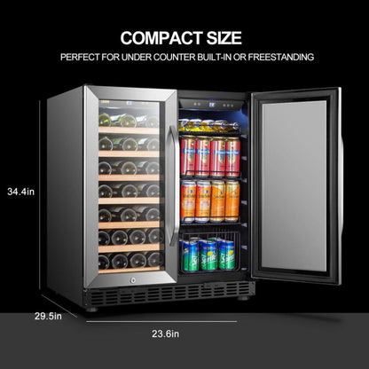 Lanbo 30" Dual Zone Wine and Beverage Coolers - LW3370B
