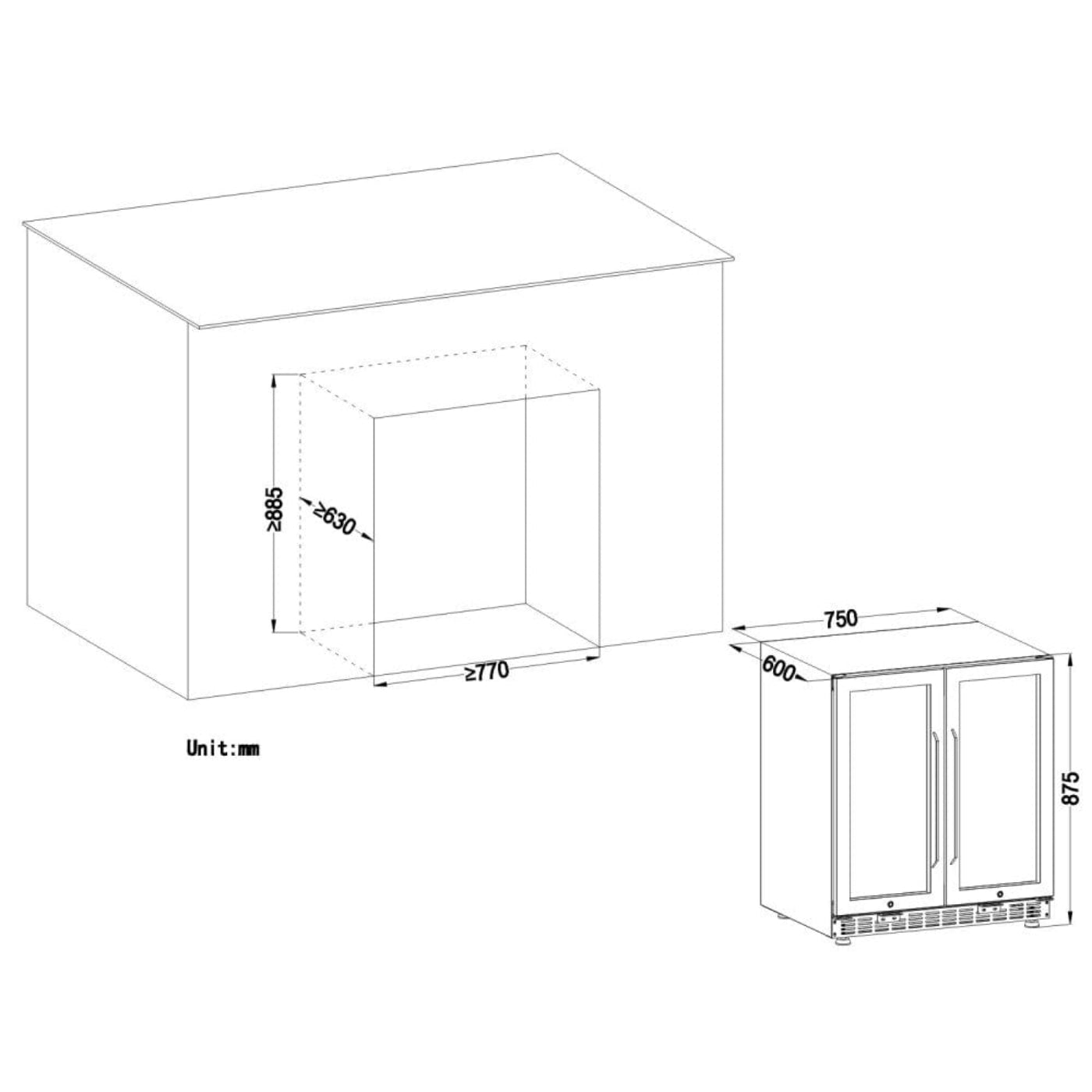 Lanbo 30" Dual Zone Wine and Beverage Coolers - LW3370B