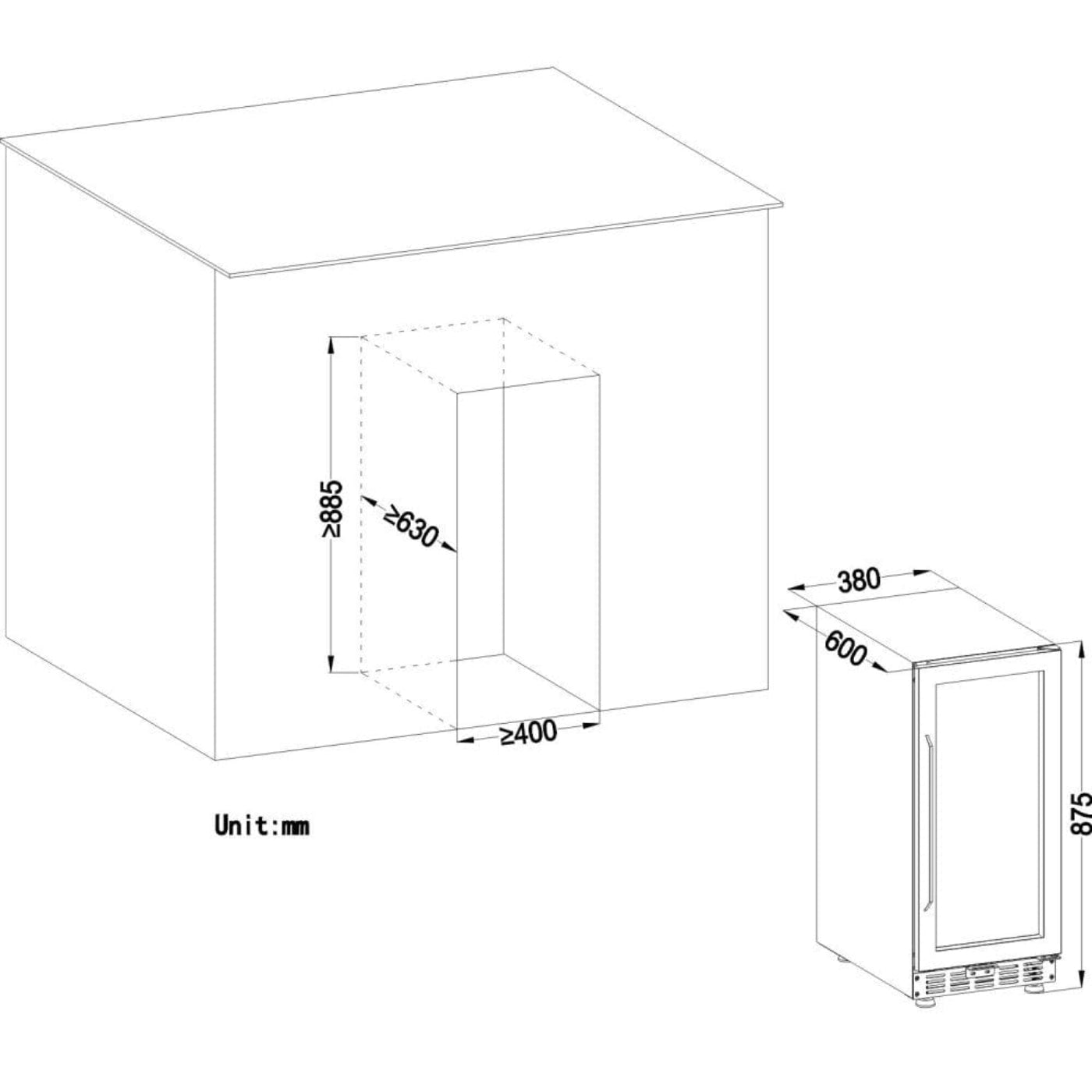 Lanbo 33 Bottle Single Zone Wine Coolers - LW33S